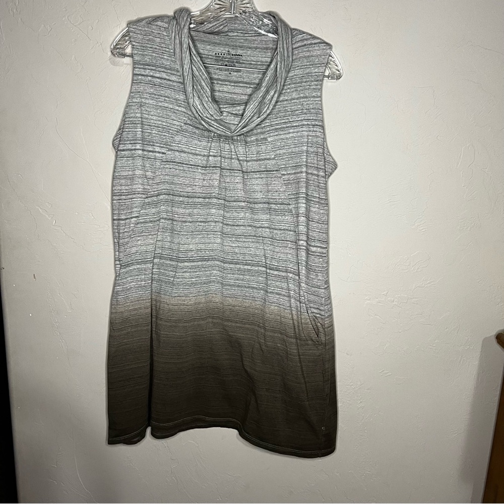 Neon Buddha Bali Gray Brown Ombre Cowl Neck Tunic Top - Picture 2 of 10